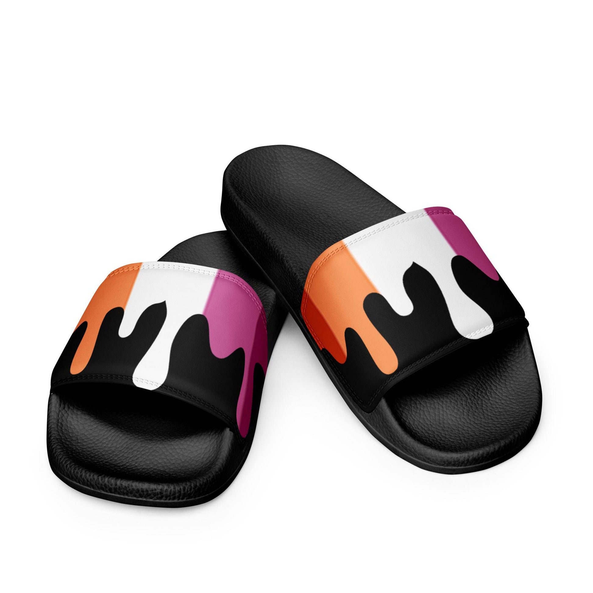 Lesbian Melting Pride Flag Women's Size slides - Rose Gold Co. Shop