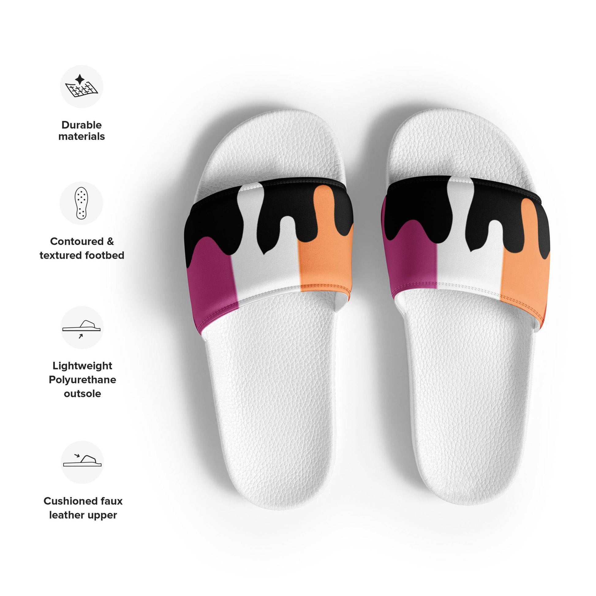 Lesbian Melting Pride Flag Women's Size slides - Rose Gold Co. Shop