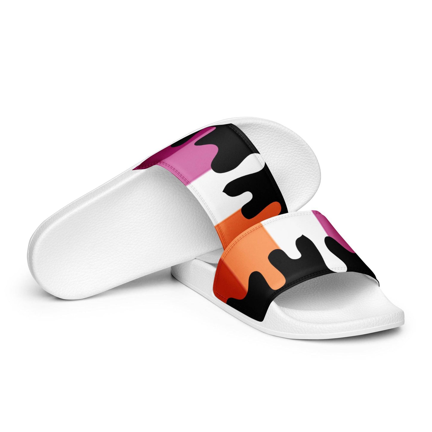 Lesbian Melting Pride Flag Women's Size slides - Rose Gold Co. Shop