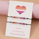 Beaded Lesbian Couple Bracelet Set 2PC - Rose Gold Co. Shop