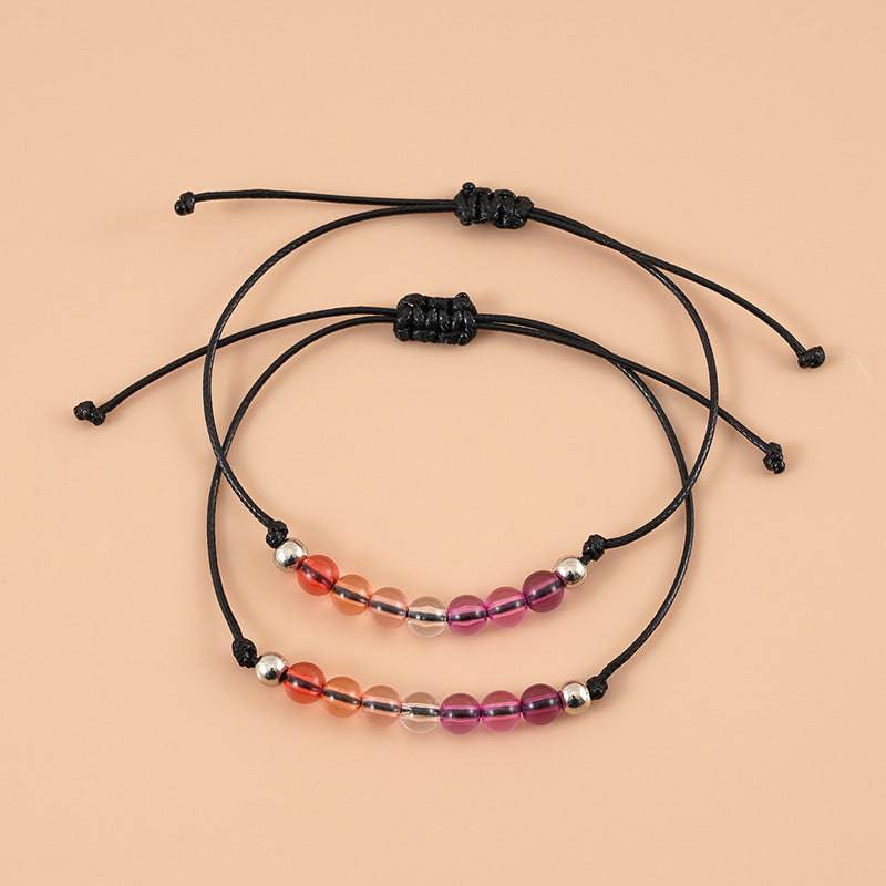 Beaded Lesbian Couple Bracelet Set 2PC - Rose Gold Co. Shop