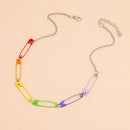 Edgy Rainbow Metal Pin Necklace - Rose Gold Co. Shop
