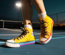 Alternate Rainbow Bottom High-Top Sneakers - Rose Gold Co. Shop