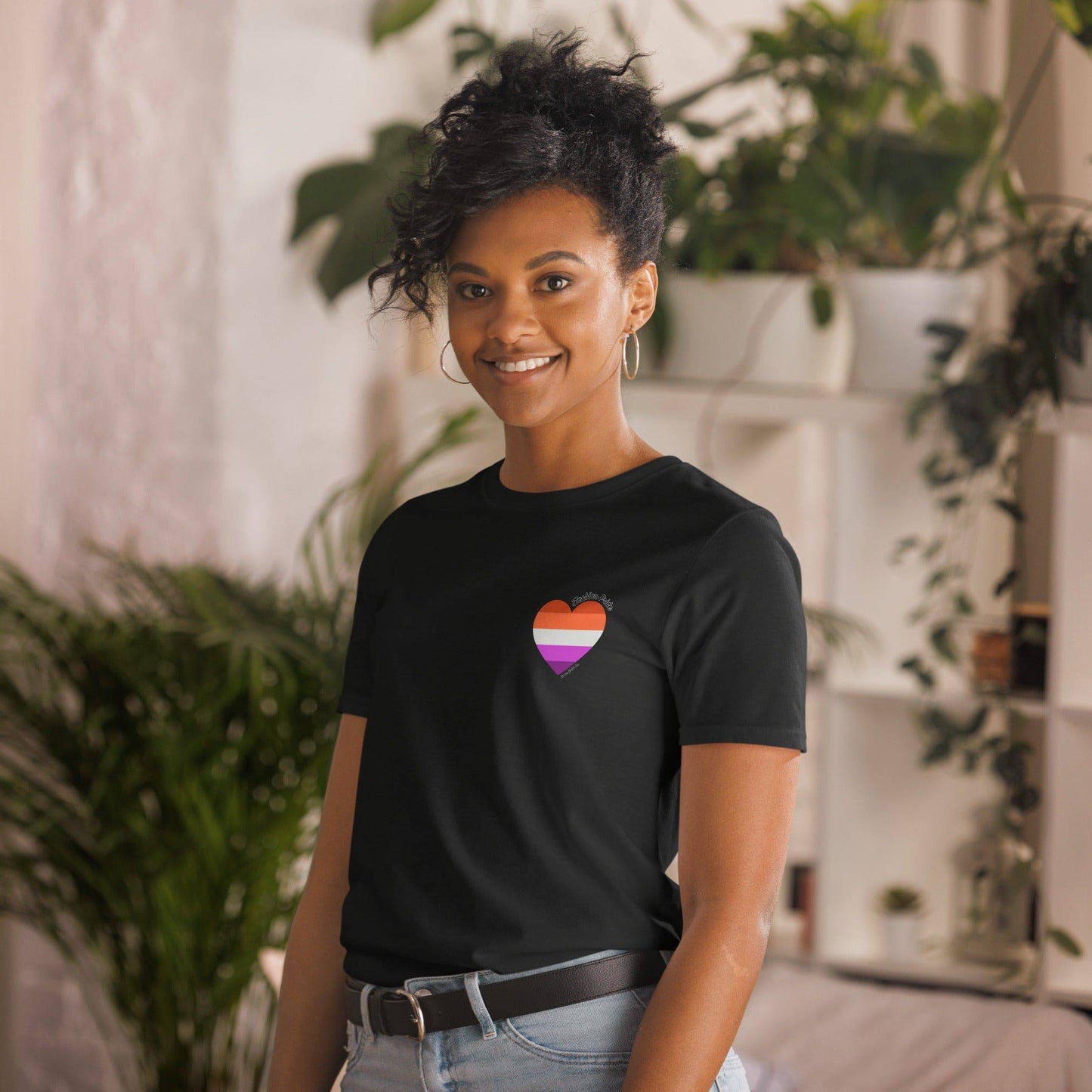 Lesbian Pride Flag Heart T-Shirt - Rose Gold Co. Shop