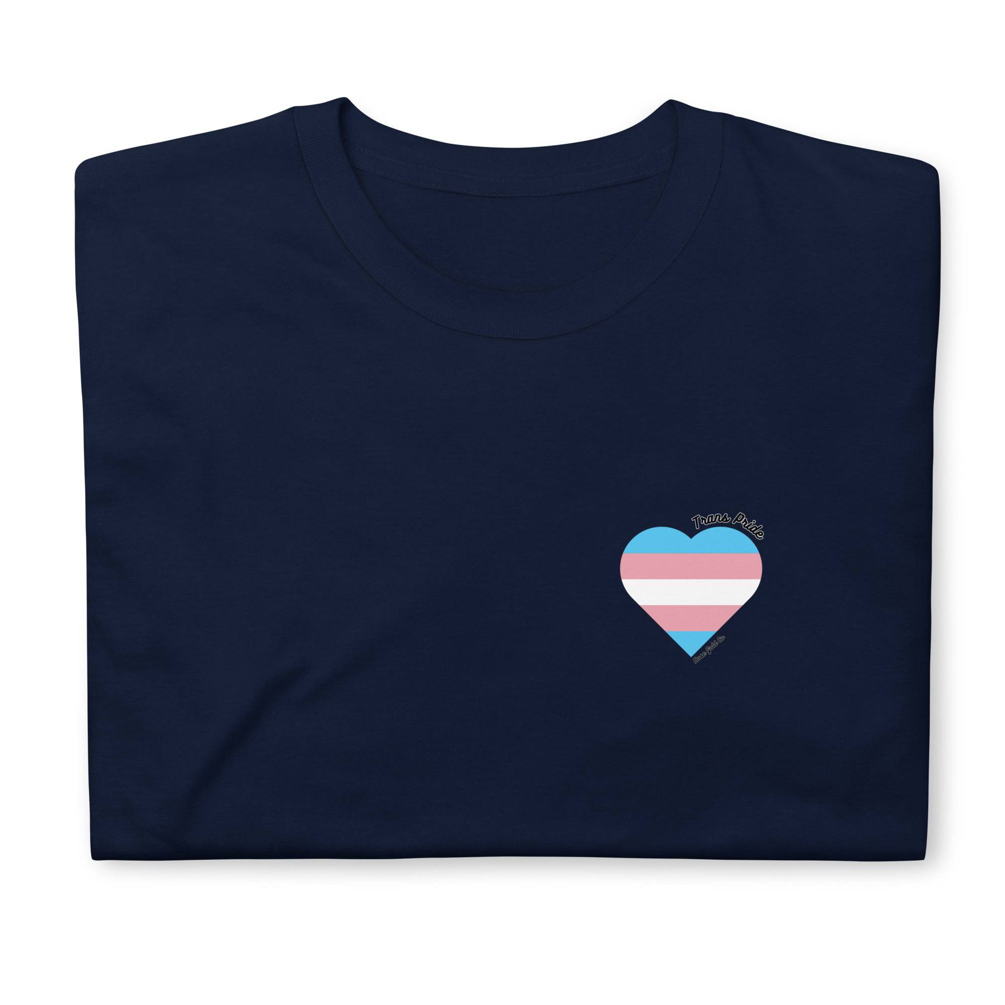 Trans Pride Flag Heart T-Shirt - Rose Gold Co. Shop