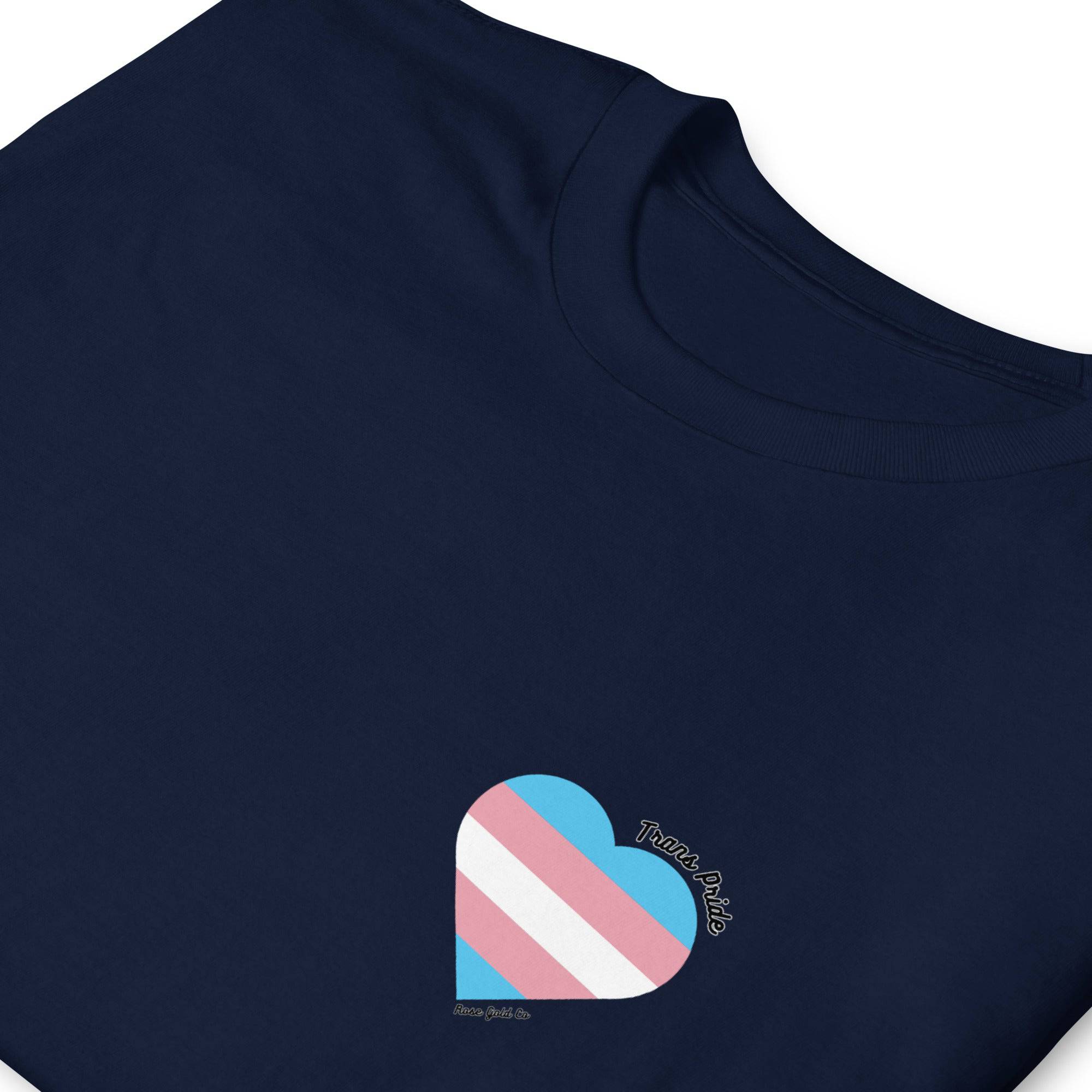 Trans Pride Flag Heart T-Shirt - Rose Gold Co. Shop