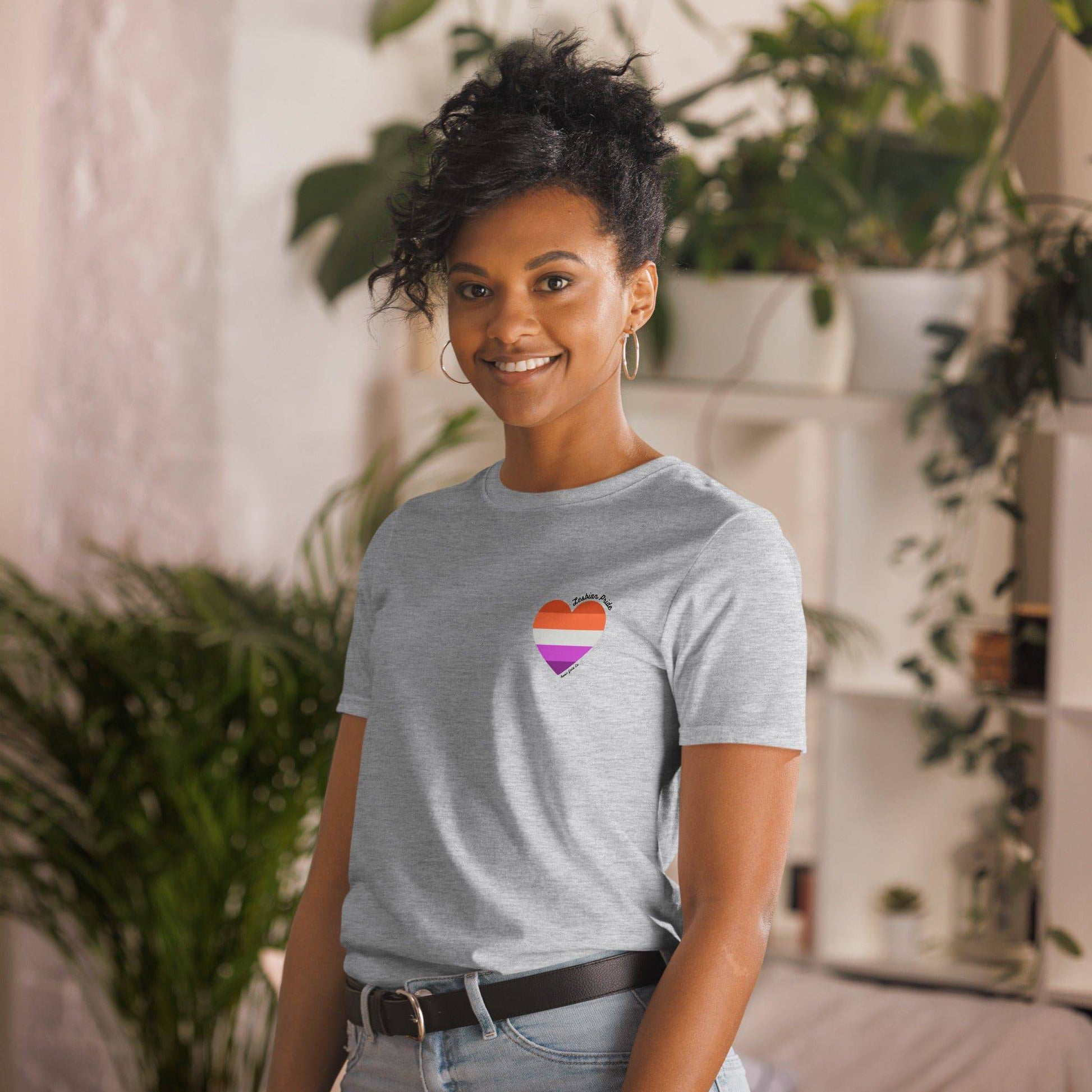 Lesbian Pride Flag Heart T-Shirt - Rose Gold Co. Shop