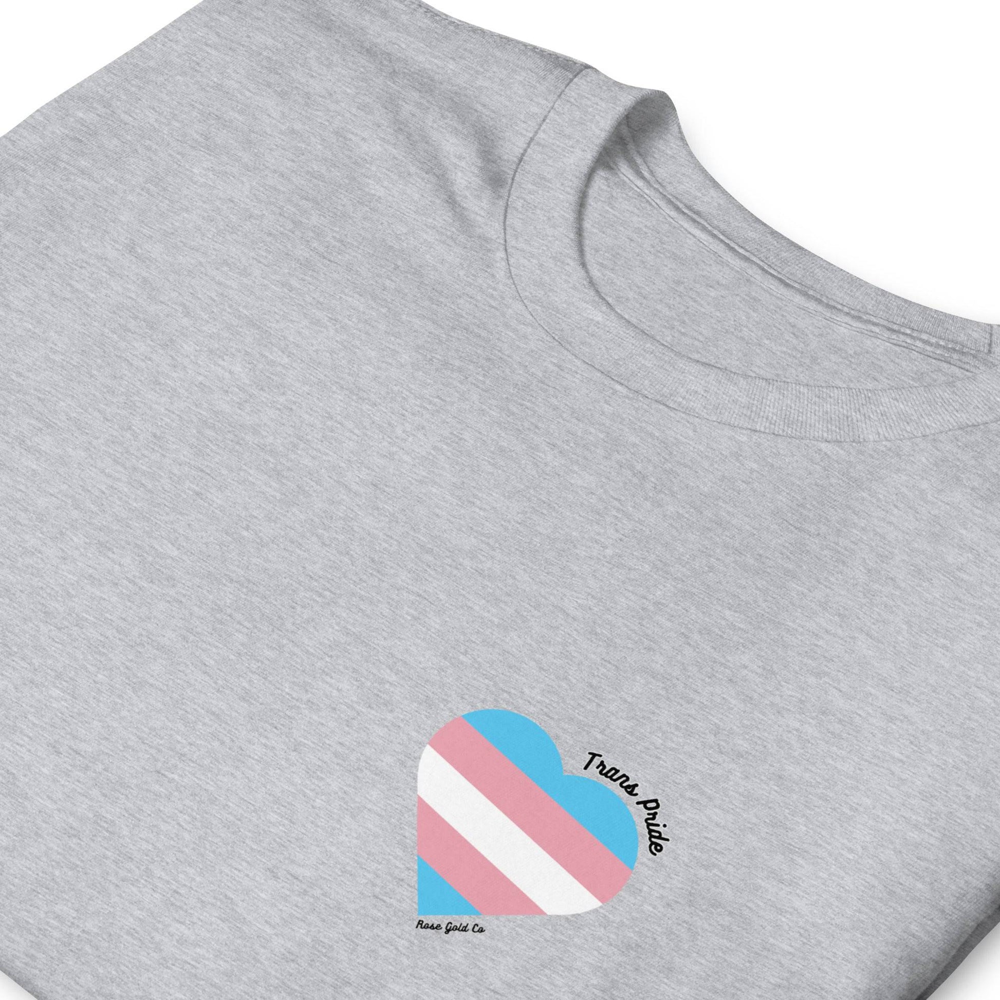 Trans Pride Flag Heart T-Shirt - Rose Gold Co. Shop