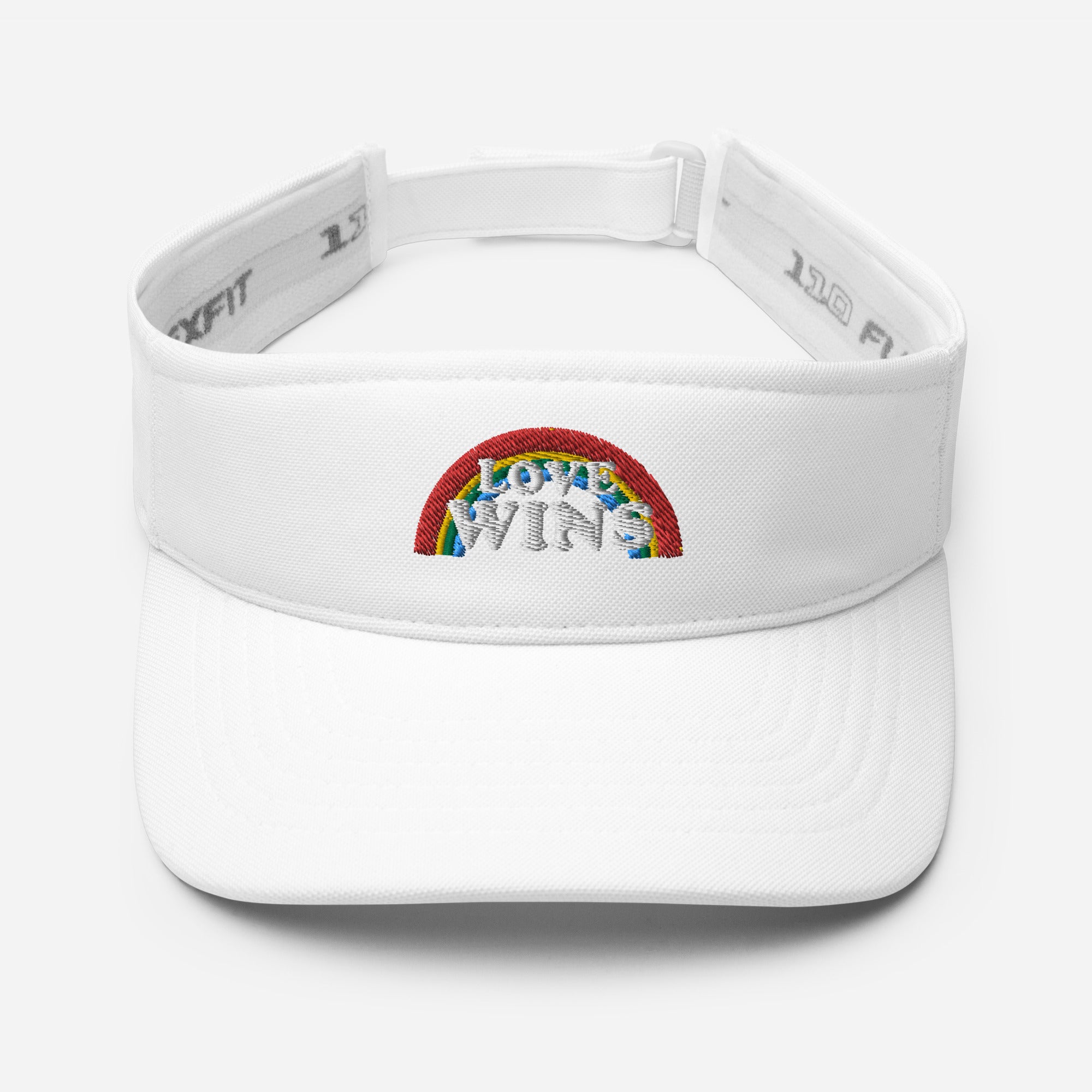 Embroidered Love Wins Rainbow Pride Sports Visor - Rose Gold Co. Shop